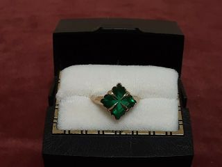 Rare Vintage 10k Gold Chatham Emerald Ring Never Worn P2