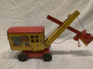 Vintage Marx Lumar Construction Co,  Contractors Steam Shovel Pressed Steel Toy.