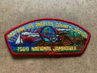 Vintage Bsa Boy Scouts Of America Red 1989 Western Los Angeles Council Patch