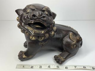 Foo Dog Chinese Guardian Lion Foo Dog 8” Statue Bronze