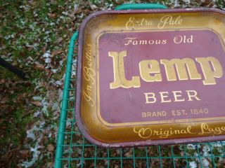 Vtg Famous Old LEMP BEER Advertising Tray Wm.  J.  Lemp Post - Pro 2