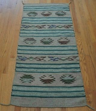 Hand Woven Southwest Navajo Style Wool Vintage Mexican Rug 2 