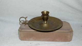 Vintage Solid Brass Candle Stick Holder With Finger Loop Made In India