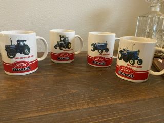 Set Of 4 Ford Tractors Coffee Mugs: 5000 & 7000 Series,  9600 & 8730