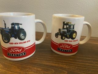 Set of 4 Ford Tractors Coffee Mugs: 5000 & 7000 Series,  9600 & 8730 2