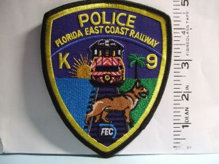 Railroad Police Patch Florida East Coast Railway Railroad Police K 9