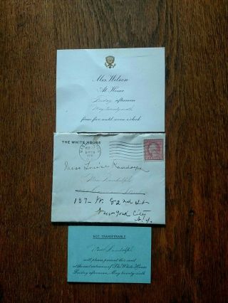 First Lady Mrs.  Woodrow Wilson 1916 White House Invitation Louise Randolph NYC 3