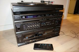 Vtg Panasonic Sa - H50 Stereo System Amplifier 2 Cassette Deck Sl - H50b Turntable