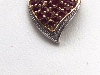 Vintage 9ct Gold and Ruby Heart Shape Pendant & 9ct Gold Chain 2