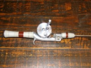 Vintage Rare Stainless Steel Action - Rod By Orchard Ind.  With Reel Cond
