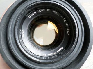 Vintage 35 Mm 35mm Camera Lens Canon Fl 55mm 1:1.  2 No 14327