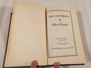 Vintage 1954 Albert Einstein Ideas And Opinions 1st First Edition 3