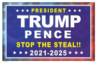 Trump Pence Sign Stop The Steal Red White Blue 11 " X 17 " Double Sided Maga Vote