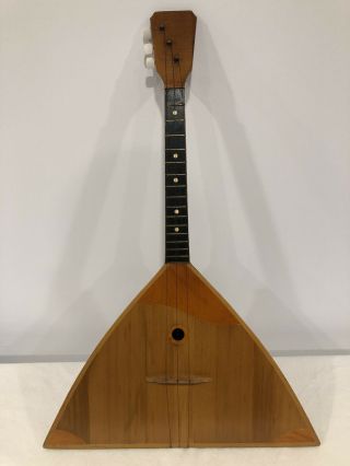 Balalaika 3 String Vintage Soviet Russian Wooden Folk Instrument