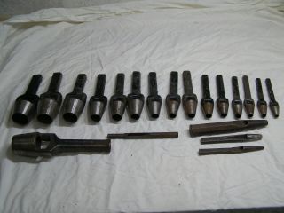 20 Vintage Leather / Gasket Punches 15 C.  S.  Osborne 1/4 " To 1 - 3/16 ",  1 - 1/4 " Kra