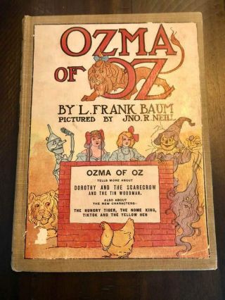 Ozma Of Oz Frank Baum Jno Neill Vintage Hc Book 1907 Scarce Early Edition