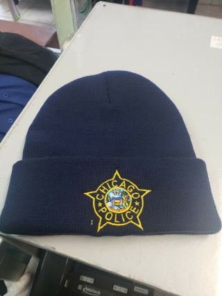 CHICAGO POLICE EMBROIDERED KNIT HAT 2