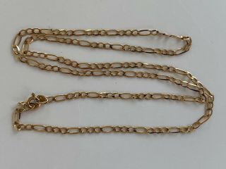 18 Inches Long Strong Vintage 9ct Gold Chain Necklace Unusual Link Design