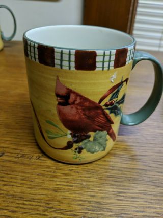 Lenox Mug Winter Greetings Everyday Cardinals Christmas Holiday Collectible