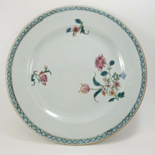 Antique Qianlong Chinese Export Famille Rose Porcelain Plate
