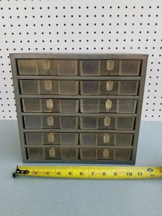 Vintage Craftsman 12 Drawer Small Part Cabinet Organizer Metal Storage Box