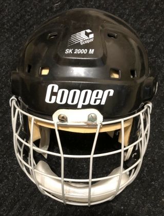 Black Vintage Retro Cooper Sk2000 M Sk 2000 Bubble Hockey Helmet Fm300l Cage