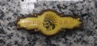 Improved Order Of Red Men Badge / Pin Iorm Native American Indian Graphics 19c
