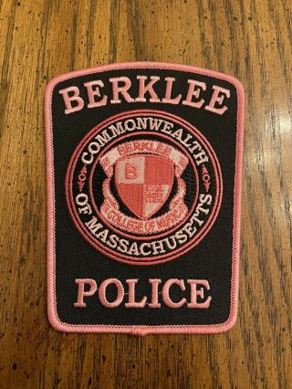 Berklee College Police Massachusetts Breast Cancer Pink Patch Ma