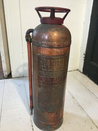 Rare Vintage Empire Copper And Brass Fire Extinguisher,  American Lafrance Foamite