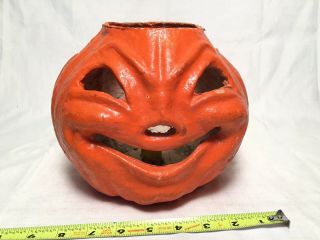 Vintage Papier - Mâché Halloween Pumpkin Candy Basket Large