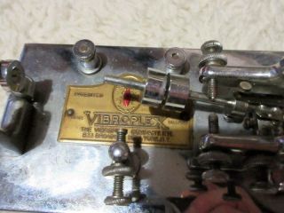Vintage VIBROPLEX DELUXE Telegraph Key MORSE CODE MACHINE no.  167335 - BOXED 3