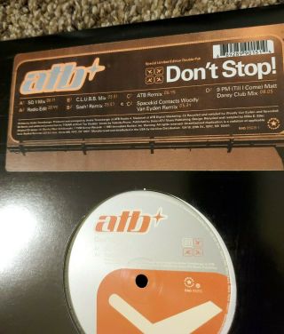 ATB: Don ' t Stop 2x 12” Vinyl Record Single 1999 Trance Near Sash Matt Darey 2