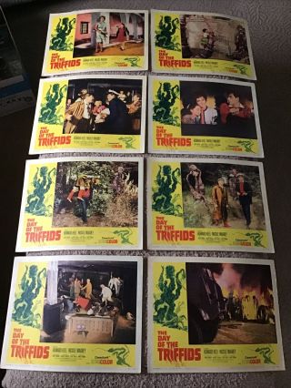 Vintage Movie Lobby Card Set The Day Of The Triffids 1962 11x14 Horror