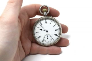 Heavy Antique Victorian C1898 Solid Silver Top Wind Pocket Watch 102g 29050