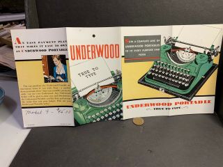 1933 World ' s Fair Brochure,  Underwood Typewriter Portable,  True to Type 3