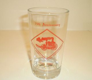 Vintage South Amboy,  Nj Fire Department 10 Oz Glass 75th Anniversary 1890 - 1965