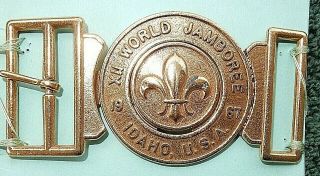 Boy Scouts 1967 12th World Jamboree Two Piece Belt Brass Buckle,