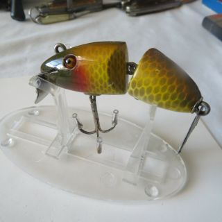 Fishing Lure Creek Chub 2¾ " Vtg.  Wood Glass Eye " Wiggle - Fish " Gold Shiner