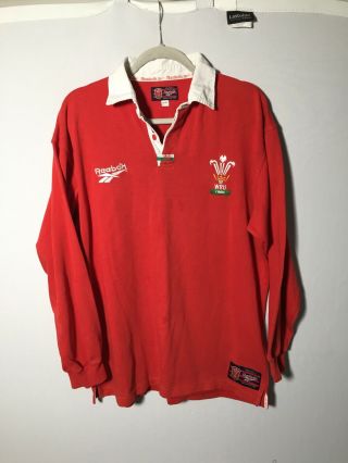 Vintage 1997 Wales Rugby Jersey Long Sleeve Shirt Size Xl Reebok Mens
