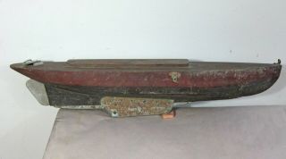 Antique / Vintage Wooden Model Sailing Boat Pond Yacht With Lead Keel Circa 1900