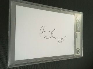 Brian May Queen Autographed Signed Vintage 5x7 Index Card Beckett Bas Slabbed