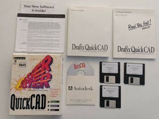Vintage Autodesk Drafix Quickcad Windows 95 Rare Complete Software Set