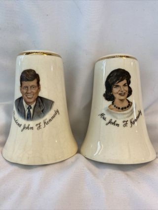President John F Kennedy & Jackie Salt And Pepper Shakers 1960 