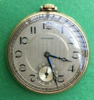 Antique 17 Jewel - 10k Rolled Gold Pocket Watch 1.  75 " Diameter By E.  Howard Watch