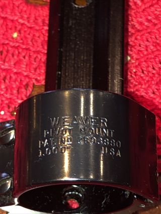 Vintage Weaver 1” Pivot Scope Mount Base & Pivot Rings Remington 740 742 760 2