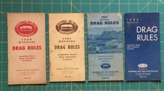 1960,  61,  62,  63 Hot Rod Drag Rules 4 Books Total Vintage Racing