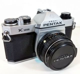 Vintage Asahi Pentax K1000 35mm Slr Film Camera W/ 50mm Lens Japan