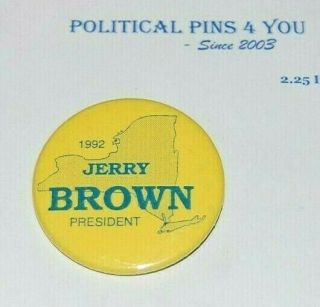 1992 Jerry Brown York Campaign Pin Pinback Button Political Presidential