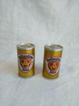 Vintage Cardboard Ballantine Beer Can Salt And Pepper Shakers