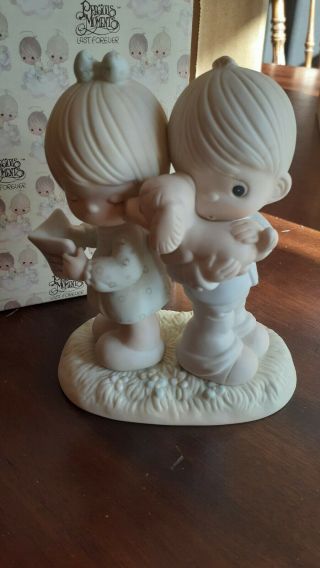Precious Moments PUPPY LOVE IS FROM ABOVE Happy Anniversary Puppy Gift Figurine 3